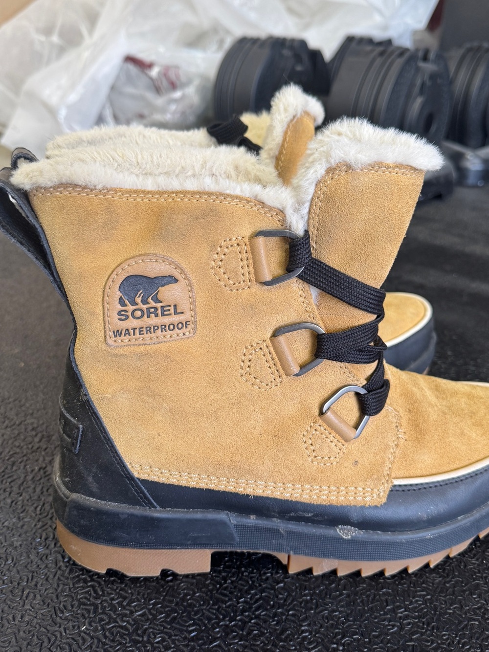 Sorel Brown Rubber Lug Sole Boots